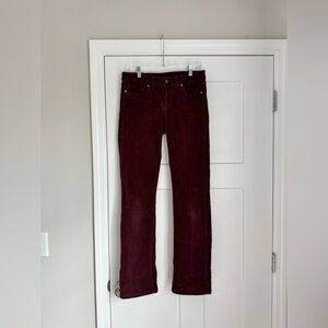 Patagonia burgundy, corduroy straight leg pants